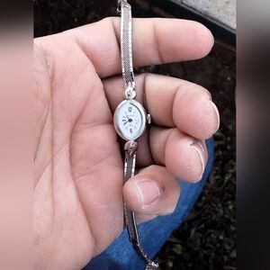 Bulova Silver Women's Bracelet Watch with White Dial FOR PARTS ONLY